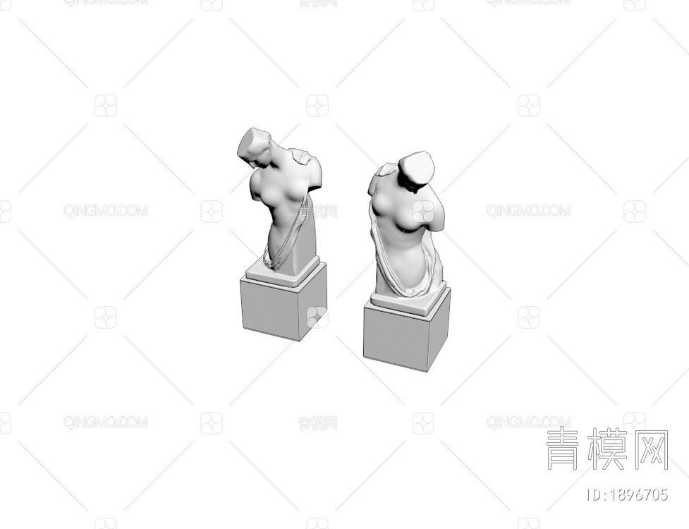 人体雕塑摆件3D模型下载【ID:1896705】