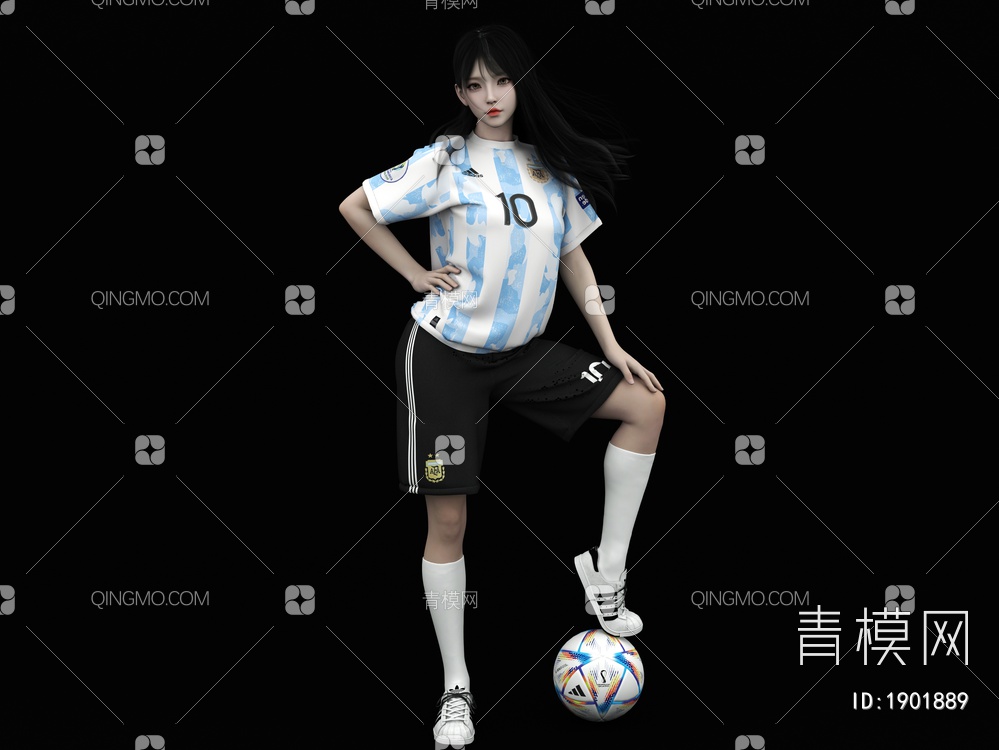 足球宝贝 人物3D模型下载【ID:1901889】