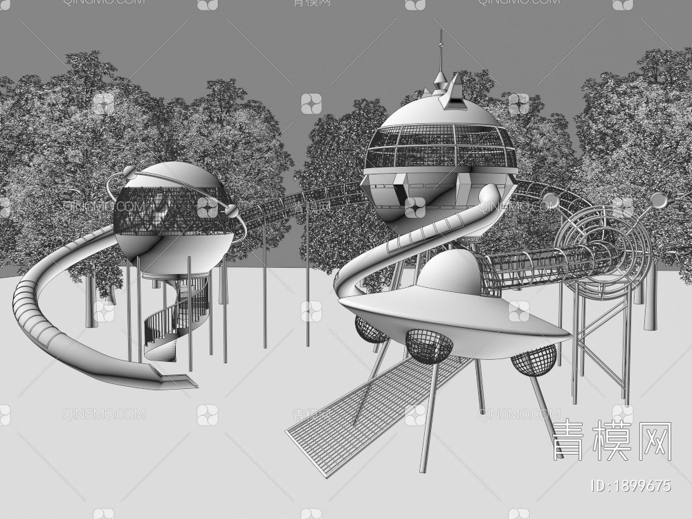 儿童滑梯组合3D模型下载【ID:1899675】