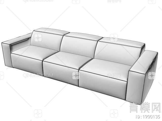 多人沙发3D模型下载【ID:1900135】