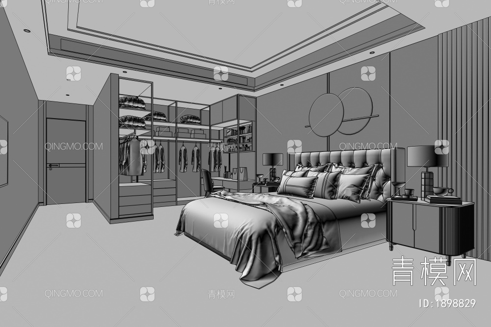 卧室3D模型下载【ID:1898829】