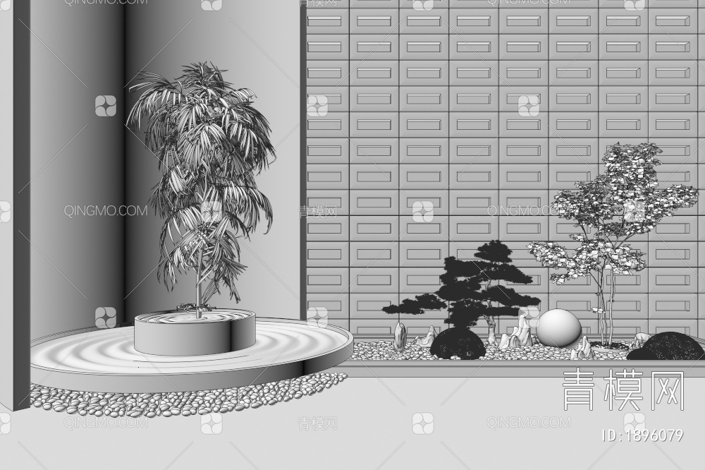 绿植造景，植物组合，植物堆3D模型下载【ID:1896079】