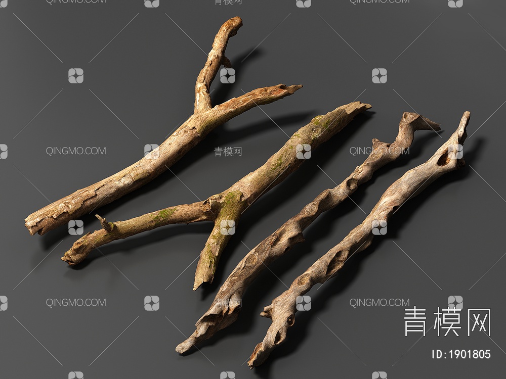 木头 树杆 树枝 木材 木柴 木棍 朽木3D模型下载【ID:1901805】
