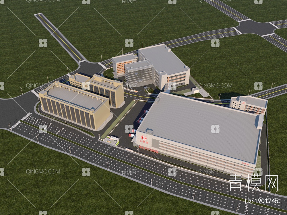 办公楼 宿舍 厂房3D模型下载【ID:1901745】