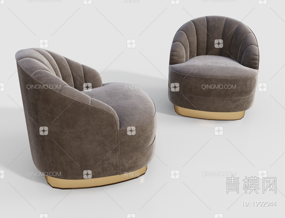 皮革休闲单人沙发3D模型下载【ID:1902044】