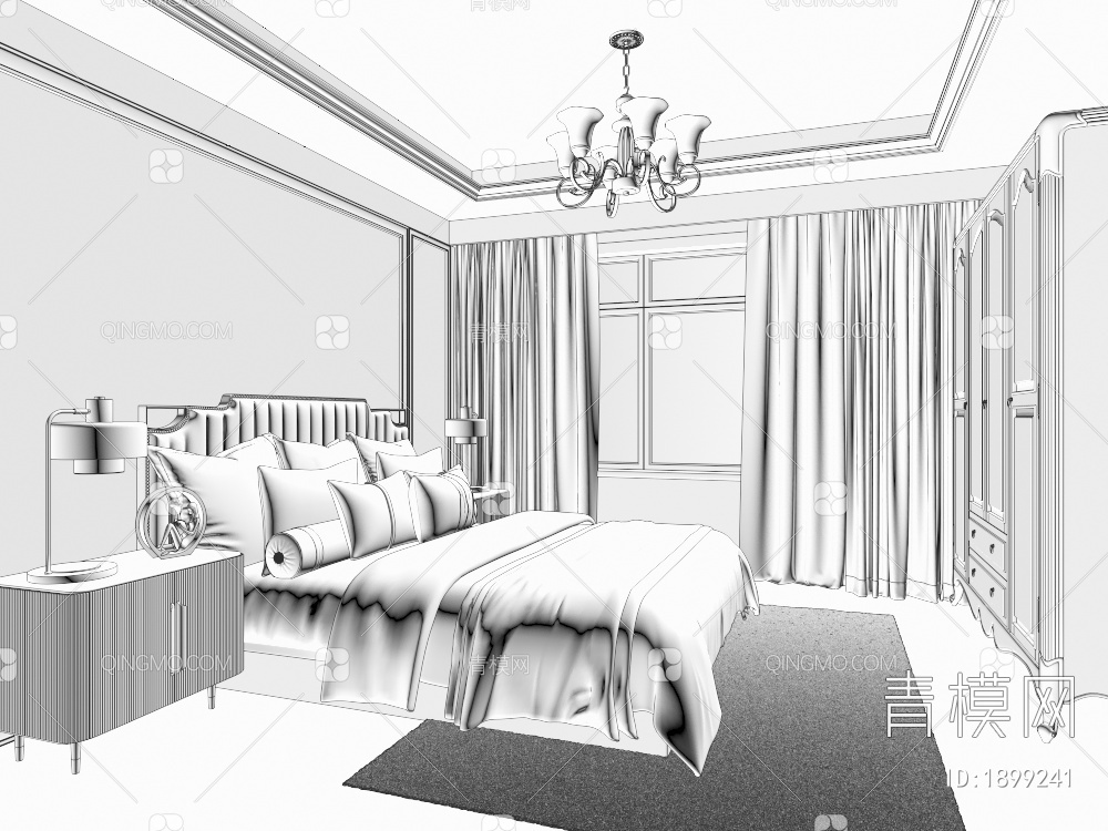 家居卧室3D模型下载【ID:1899241】