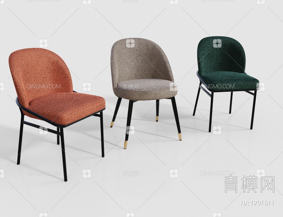 绒布单椅子3D模型下载【ID:1901611】