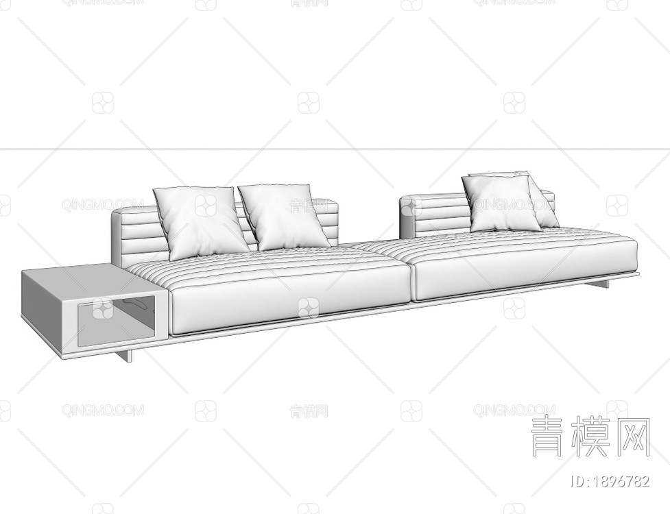 多人沙发 一字沙发3D模型下载【ID:1896782】