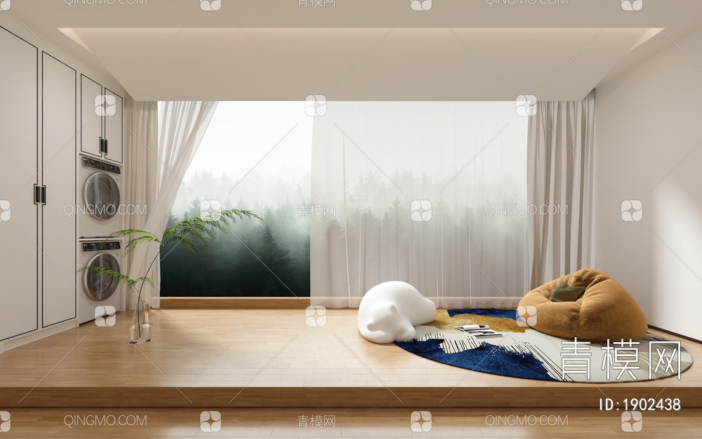窗帘，梦幻窗帘3D模型下载【ID:1902438】