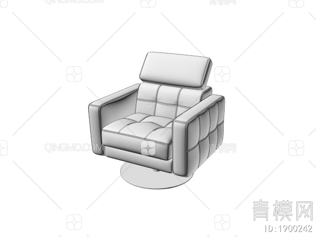 单人沙发 休闲椅 办公椅3D模型下载【ID:1900242】