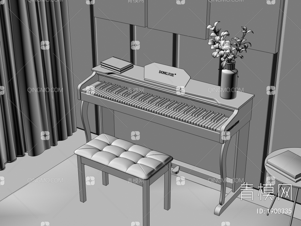 钢琴3D模型下载【ID:1900335】