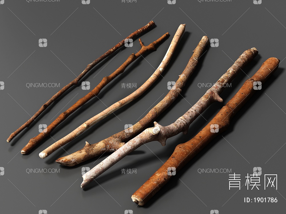 木头 树杆 树枝 木材 木柴 木棍 朽木3D模型下载【ID:1901786】