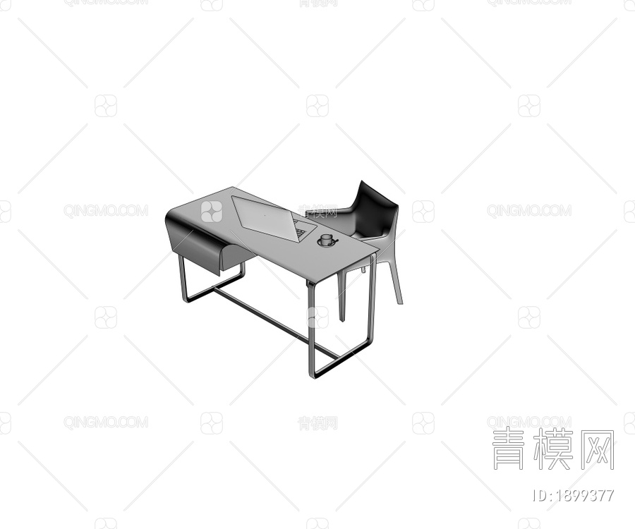 书桌椅组合3D模型下载【ID:1899377】