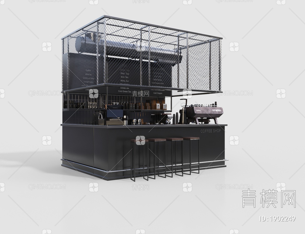 咖啡厅 吧台 操作台3D模型下载【ID:1902249】