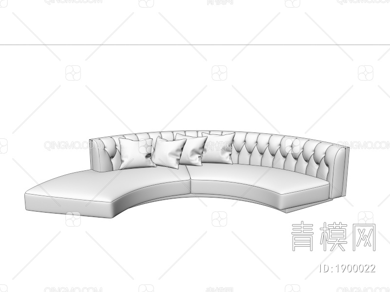 布艺圆形沙发3D模型下载【ID:1900022】