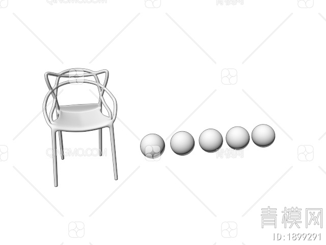休闲椅，单椅，座椅，咖啡厅3D模型下载【ID:1899291】