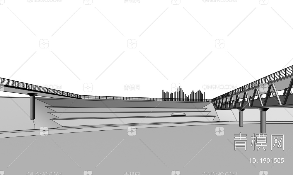 钢架桥3D模型下载【ID:1901505】