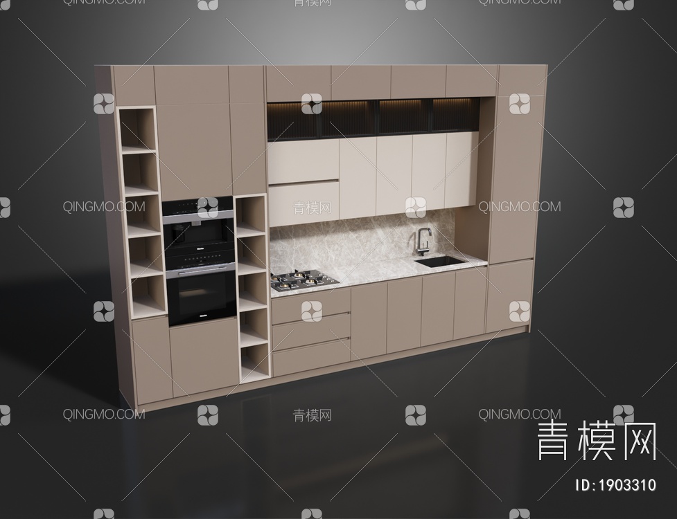 厨房 橱柜3D模型下载【ID:1903310】