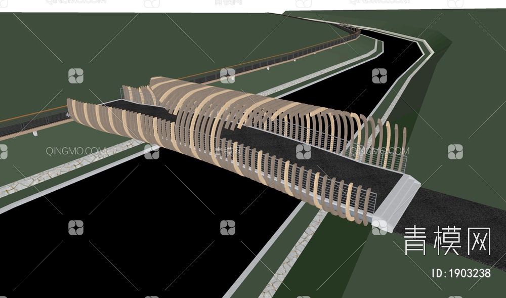景观桥SU模型下载【ID:1903238】