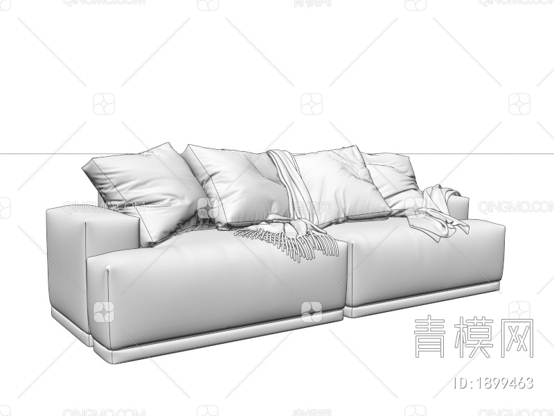 双人皮革沙发3D模型下载【ID:1899463】