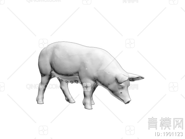 动物 家养猪3D模型下载【ID:1901123】