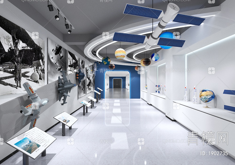 科技展厅 航海 航空展厅3D模型下载【ID:1902735】