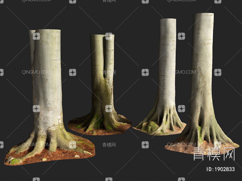 木头 树桩 树杆 木材 木柴 朽木3D模型下载【ID:1902833】