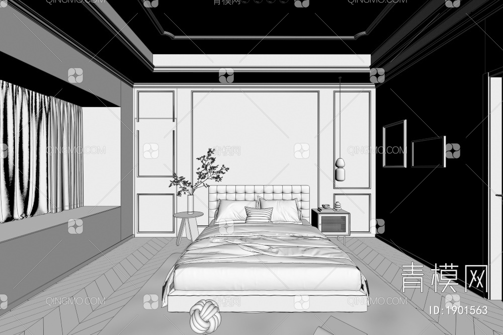 家居卧室3D模型下载【ID:1901563】