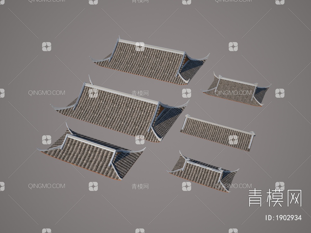 古建屋顶3D模型下载【ID:1902934】
