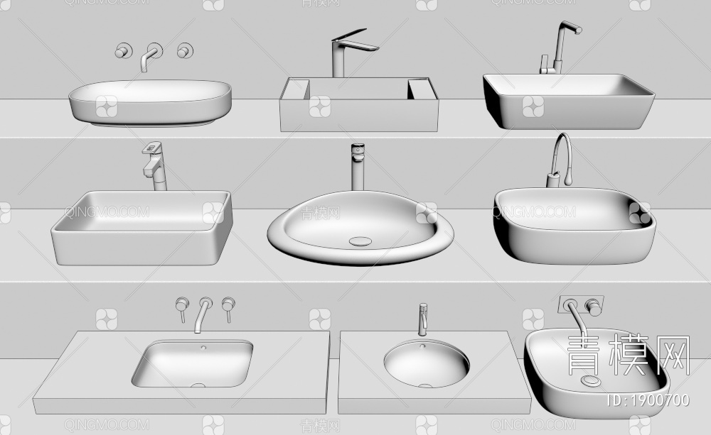 洗手盆3D模型下载【ID:1900700】