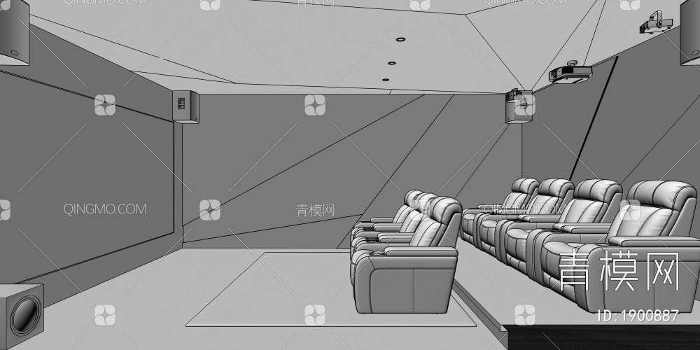 影音室3D模型下载【ID:1900887】