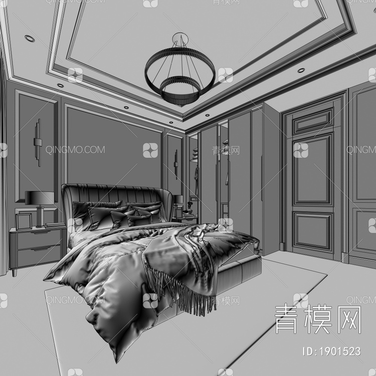 家居卧室3D模型下载【ID:1901523】