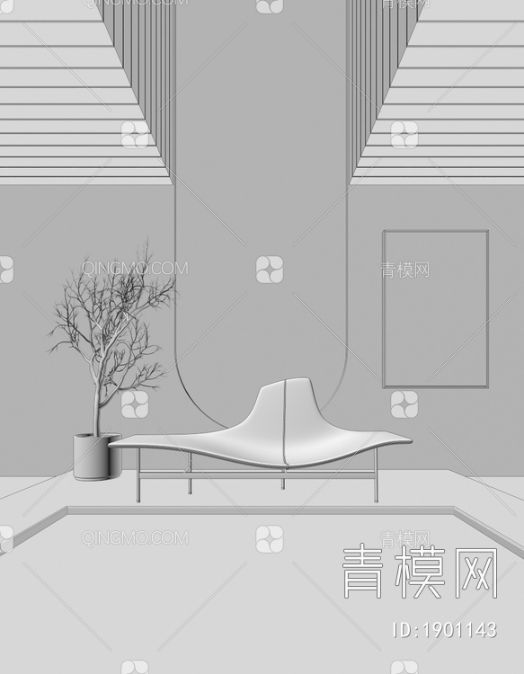 皮质躺椅3D模型下载【ID:1901143】