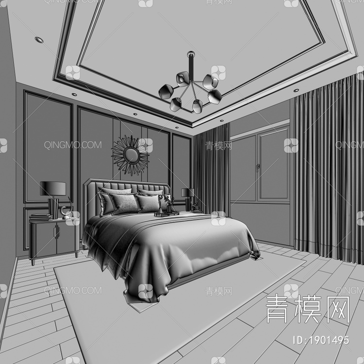 家居卧室3D模型下载【ID:1901495】