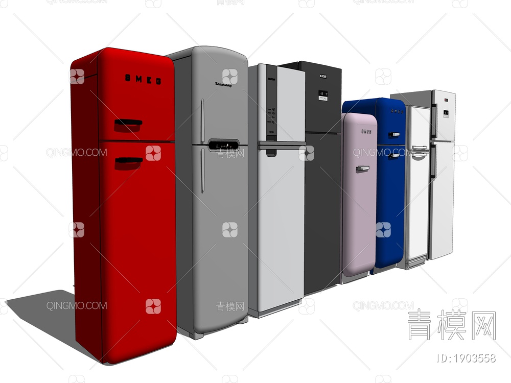 小型电冰箱SU模型下载【ID:1903558】