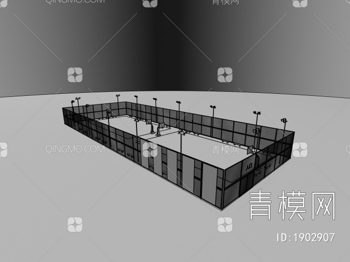 室外篮球场3D模型下载【ID:1902907】