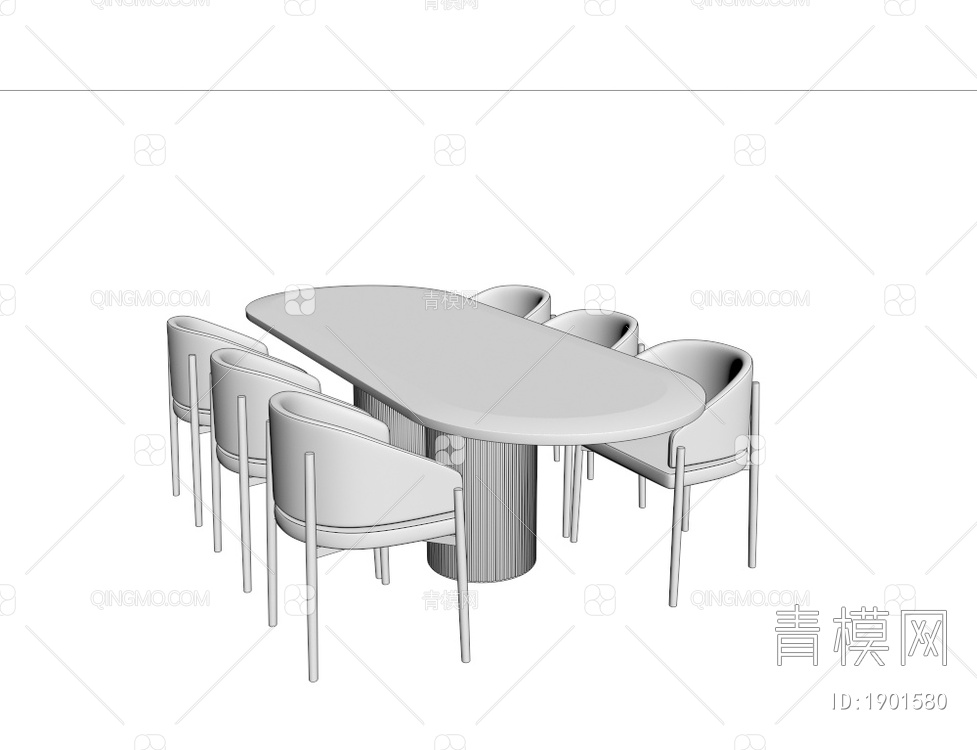 原木餐桌椅3D模型下载【ID:1901580】