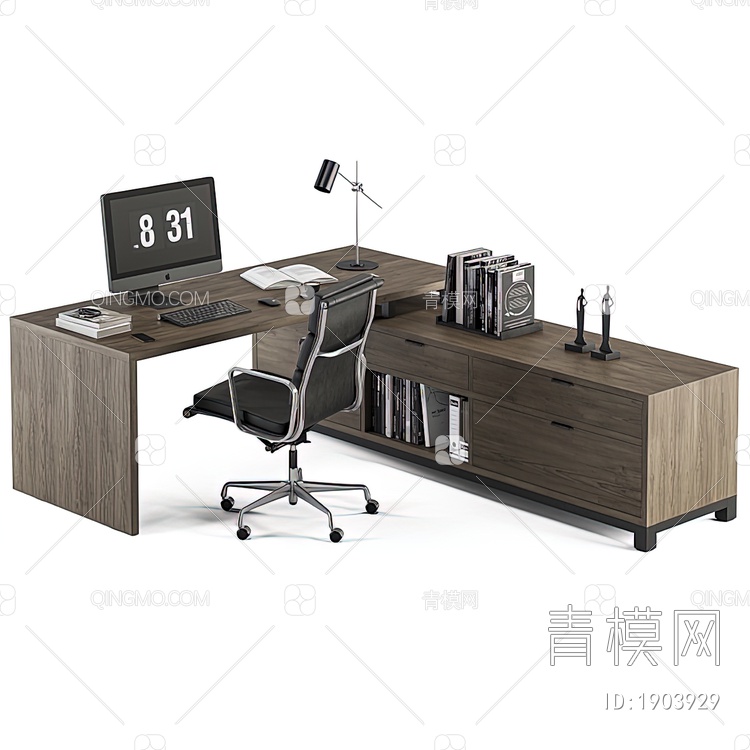 办公桌椅组合3D模型下载【ID:1903929】