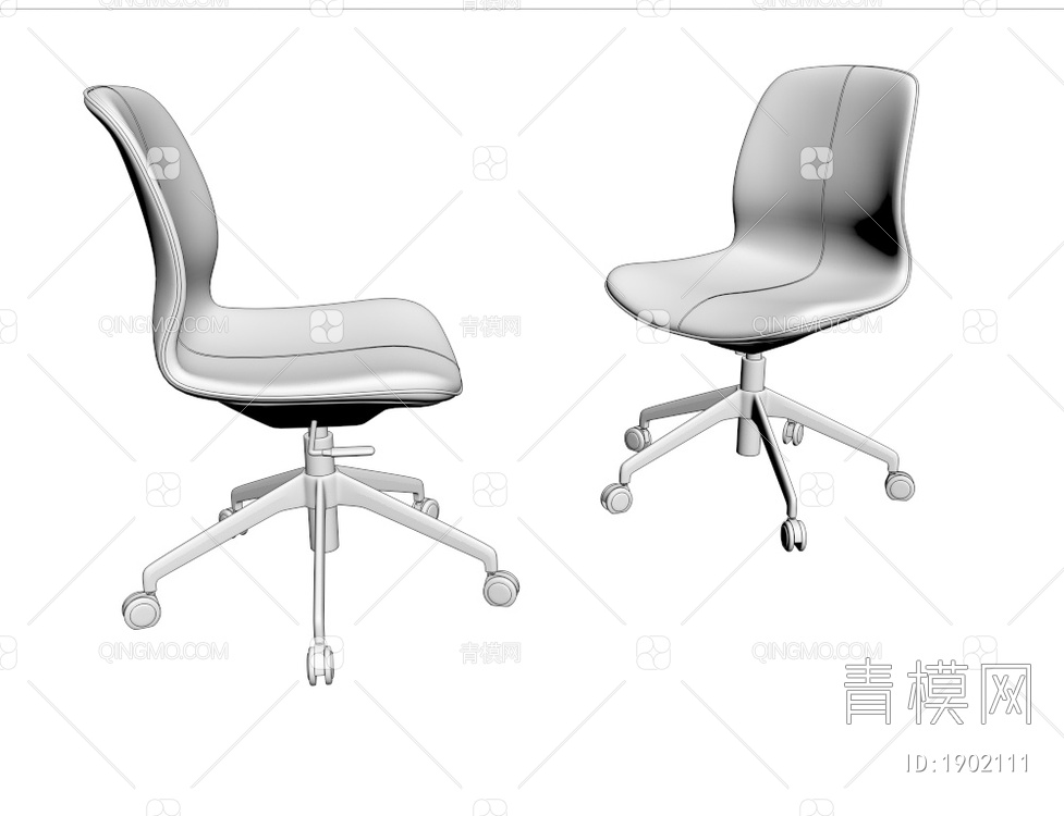 办公椅 职员椅3D模型下载【ID:1902111】