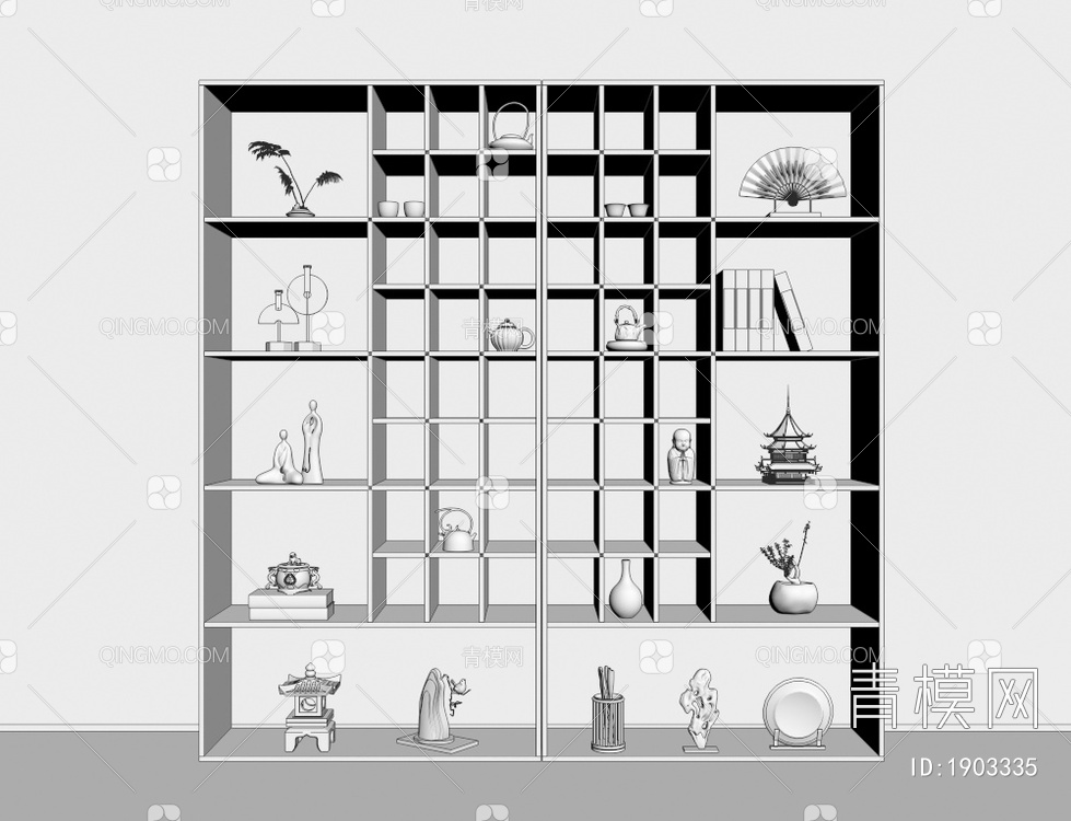 博古架3D模型下载【ID:1903335】