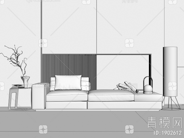 双人沙发3D模型下载【ID:1902612】