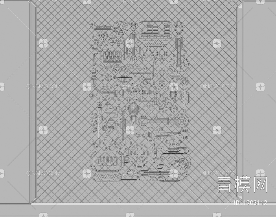 音乐符号霓虹灯 装饰灯 线性灯3D模型下载【ID:1903112】