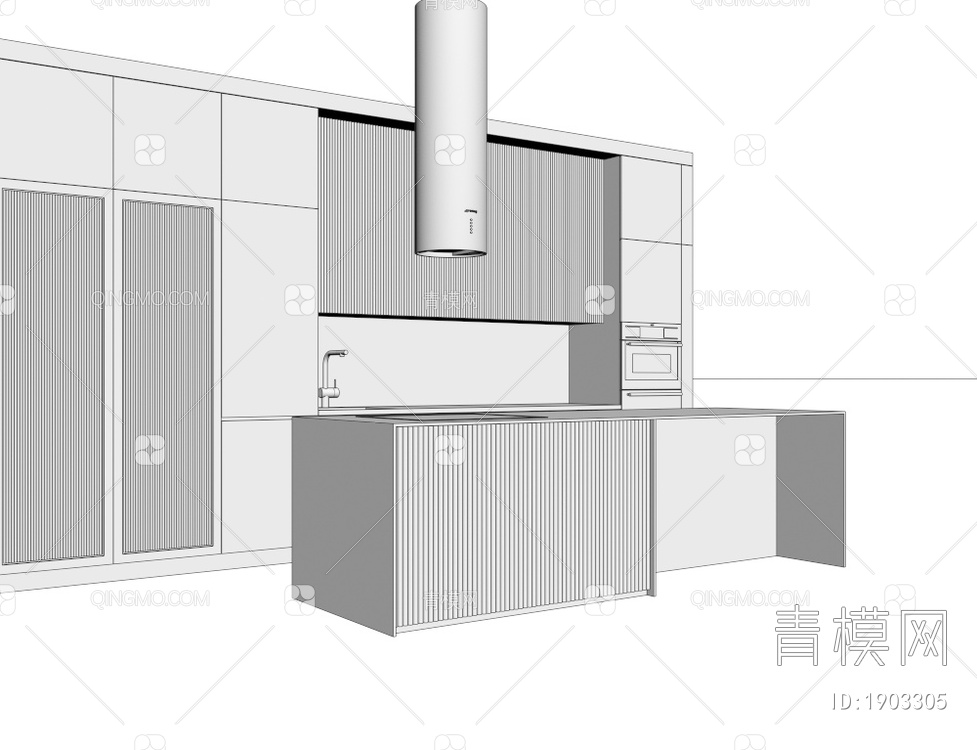 厨房 橱柜3D模型下载【ID:1903305】