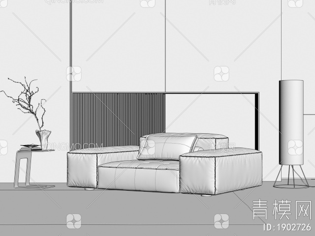 单人沙发3D模型下载【ID:1902726】