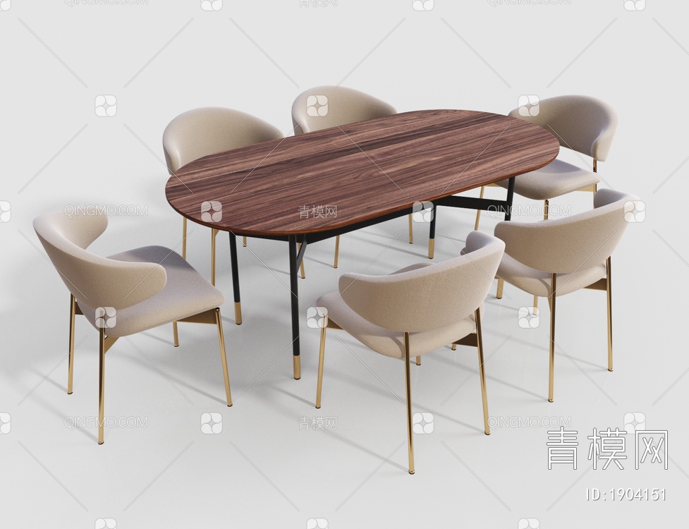 原木餐桌椅3D模型下载【ID:1904151】