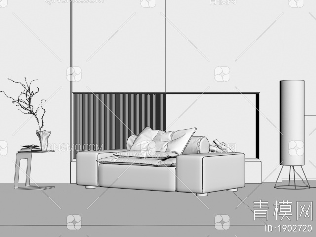 单人沙发3D模型下载【ID:1902720】