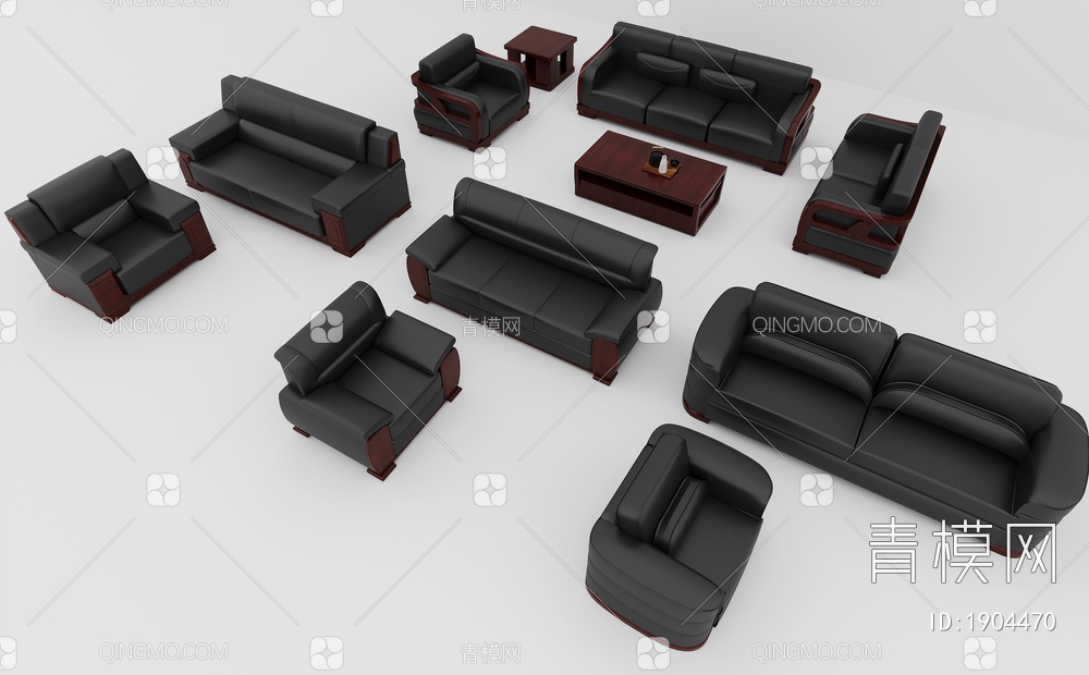 政府机关办公沙发3D模型下载【ID:1904470】