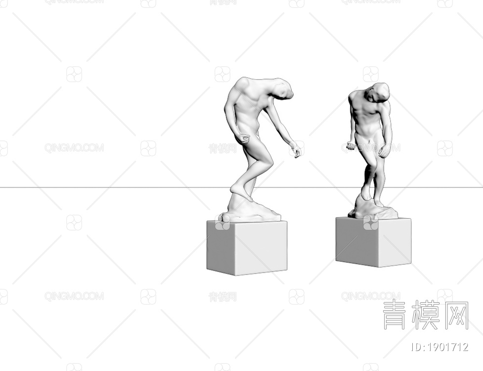 人物雕塑摆件3D模型下载【ID:1901712】