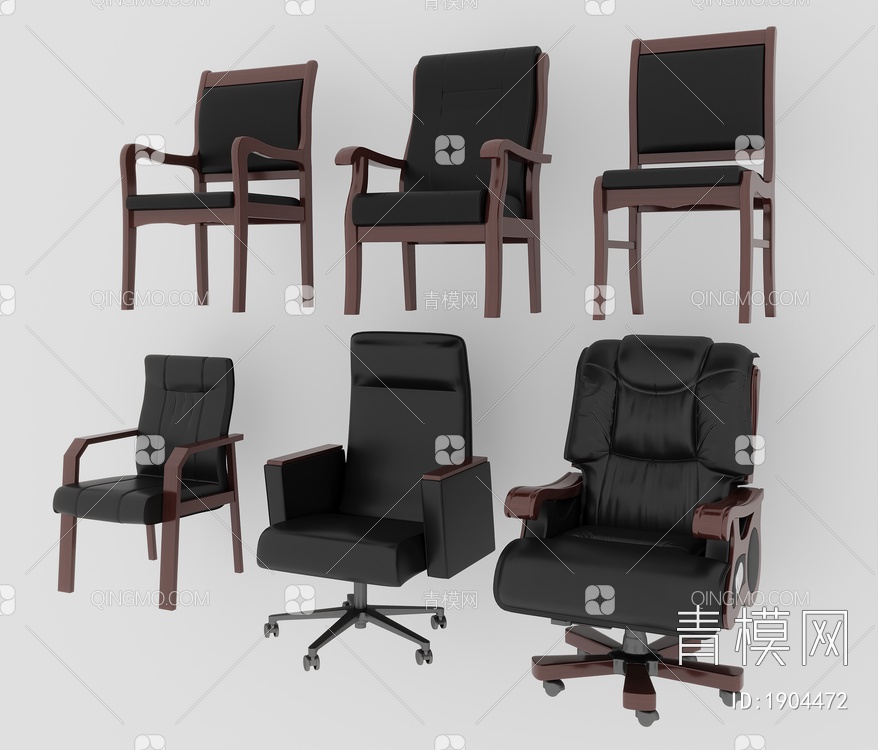 政府机关办公椅3D模型下载【ID:1904472】