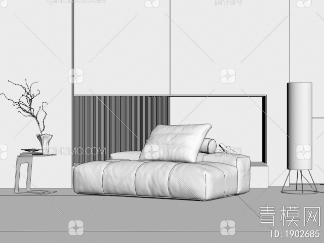 单人沙发3D模型下载【ID:1902685】